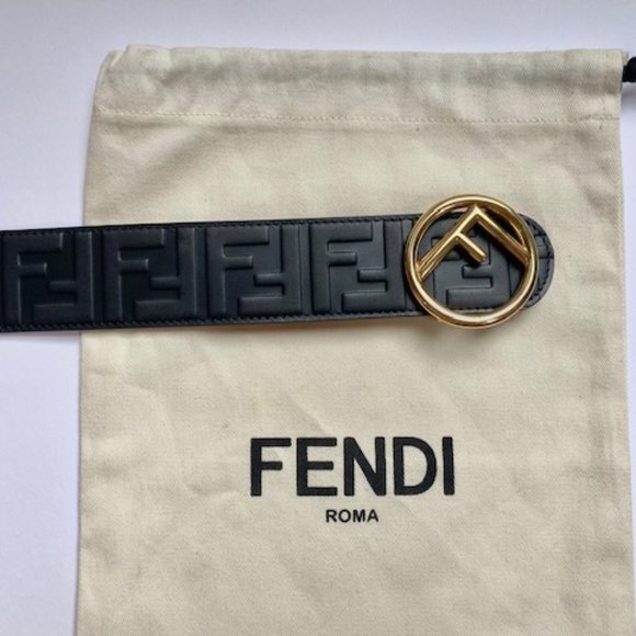 Authentic Women's Fendi Logo Belt - Black - Picture 3 of 5